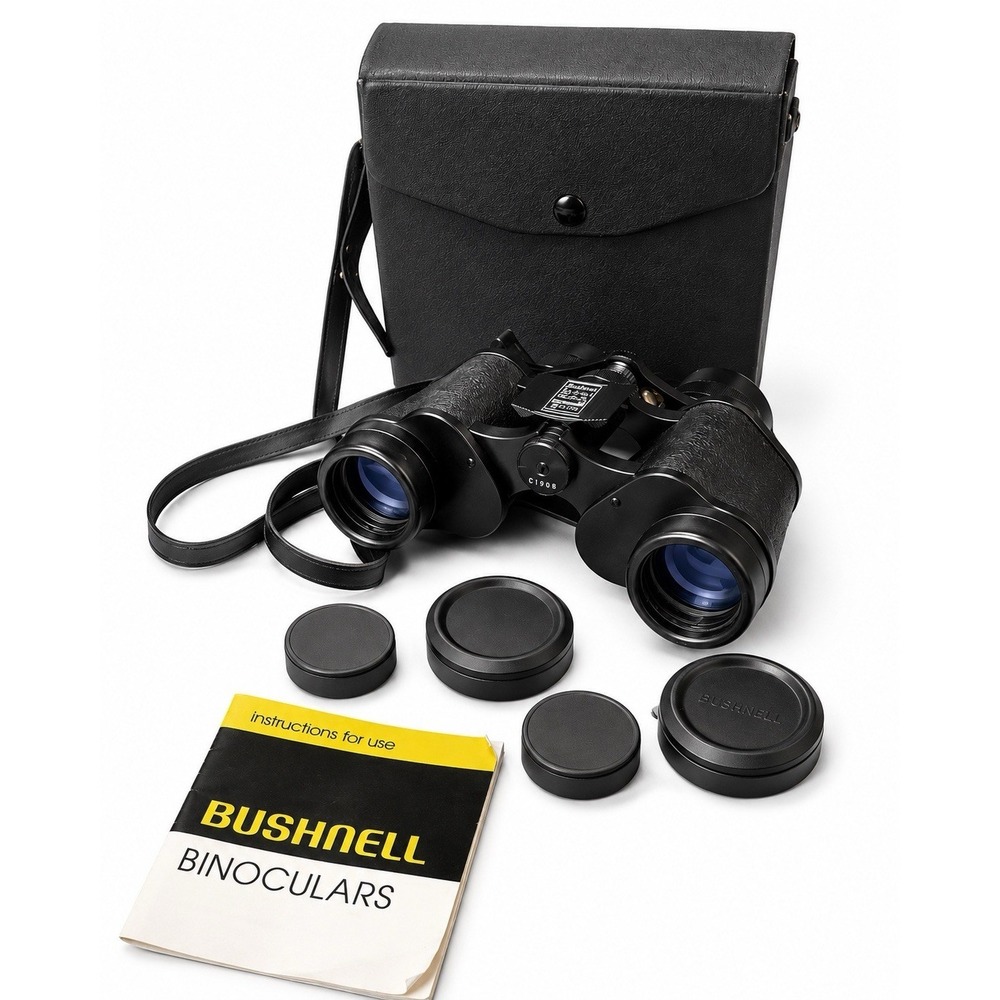 Vintage Bushnell Insta Focus Zoom Binoculars 7-15x35 With Case & Manual